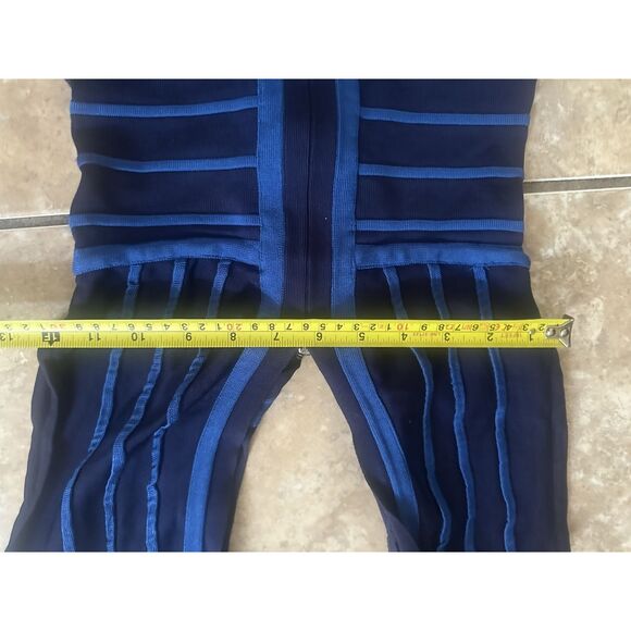 Bebe XS Bandeau Bodycon Mini Dress Stretch V Neck - Picture 5 of 8